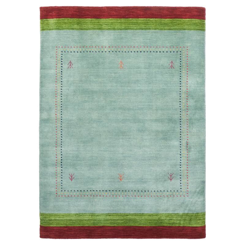 ECARPETGALLERY Hand Loomed Kashkuli Gabbeh Light Blue Wool Rug - 4'2 x 5'9