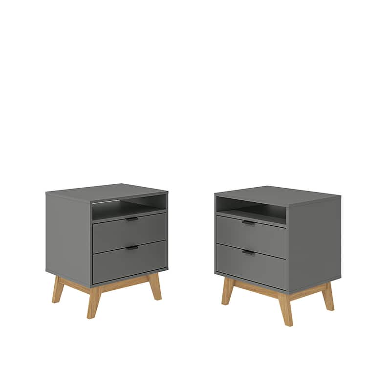 Kappesberg Denver 2-Drawer Nightstand (set of 2) - for Bedroom