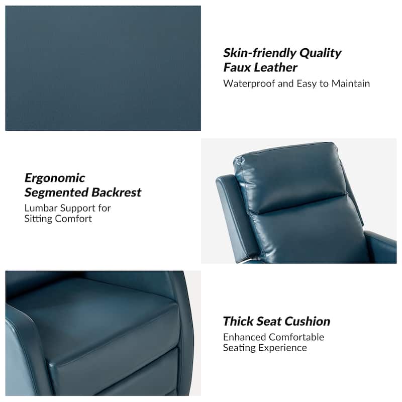 Esteban Modern Faux Leather Manual Rocking Swivel Recliner with Wingback Set of 2