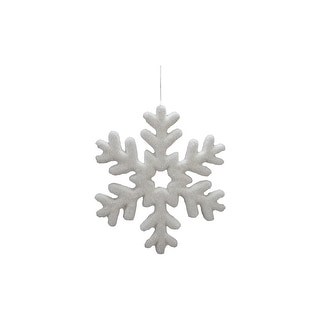 Wide Flocked Foam Snowflake Ornament - 19.75"L x 1.13"W x 19.75"H