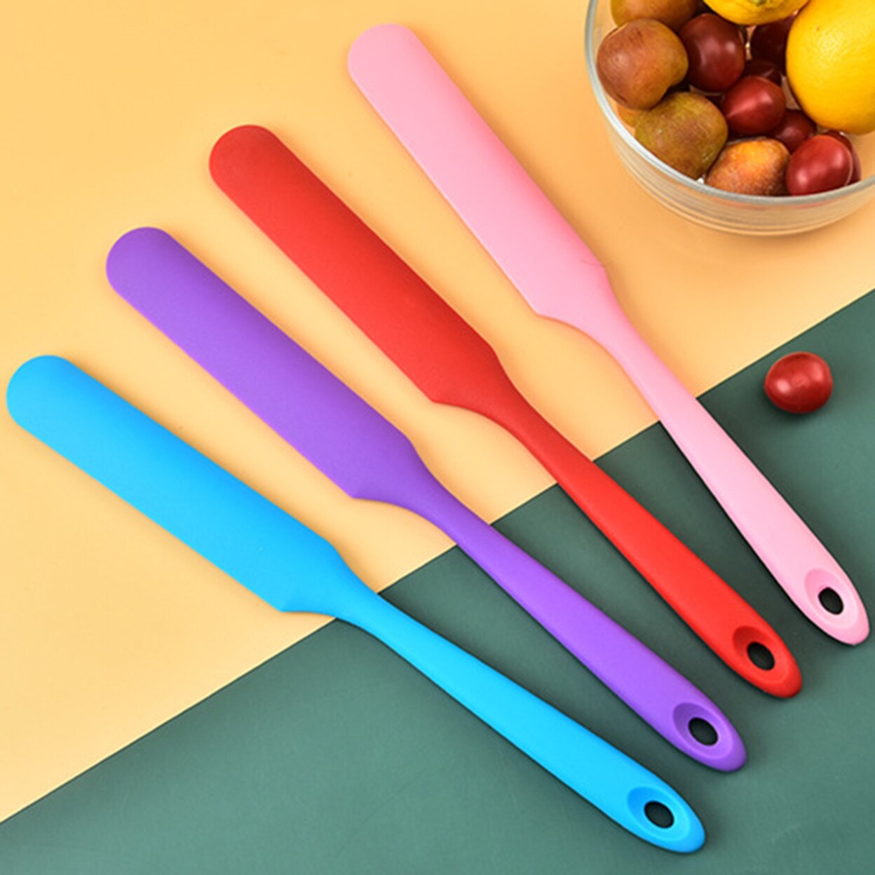 Long Handle Silicone Slim Spatula, Jar Spatula Non-Stick Silicone Scraper  Heat Resistant Spatula Scraper for Jars, Smoothies, Blenders Cooking Baking  Stirring Mixing Tool, 13.11 