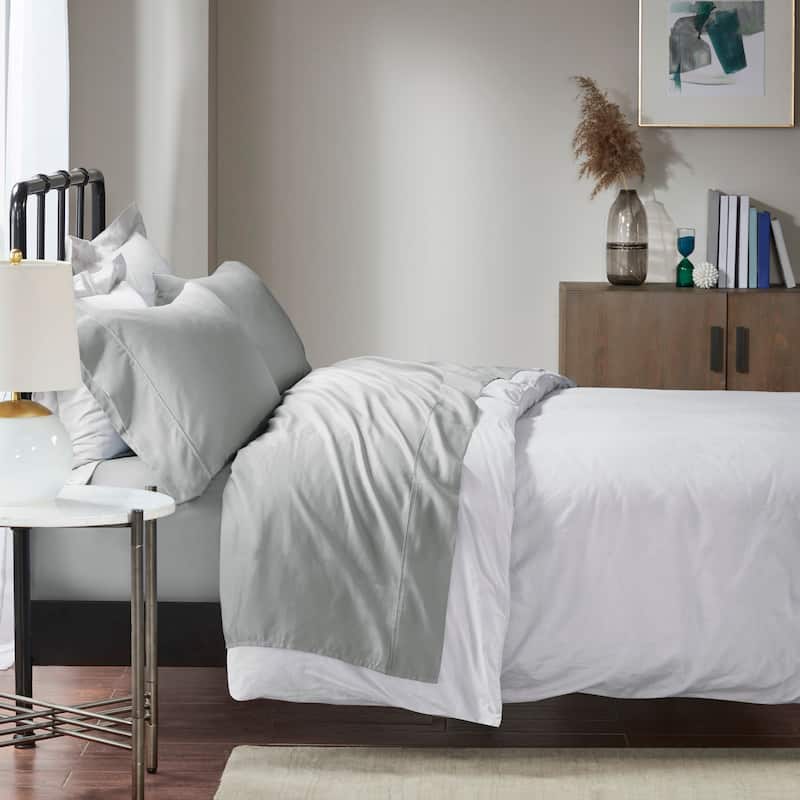 Madison Park 1500 Thread Count Cotton Blend 4 PC Sheet Set - Queen - Grey