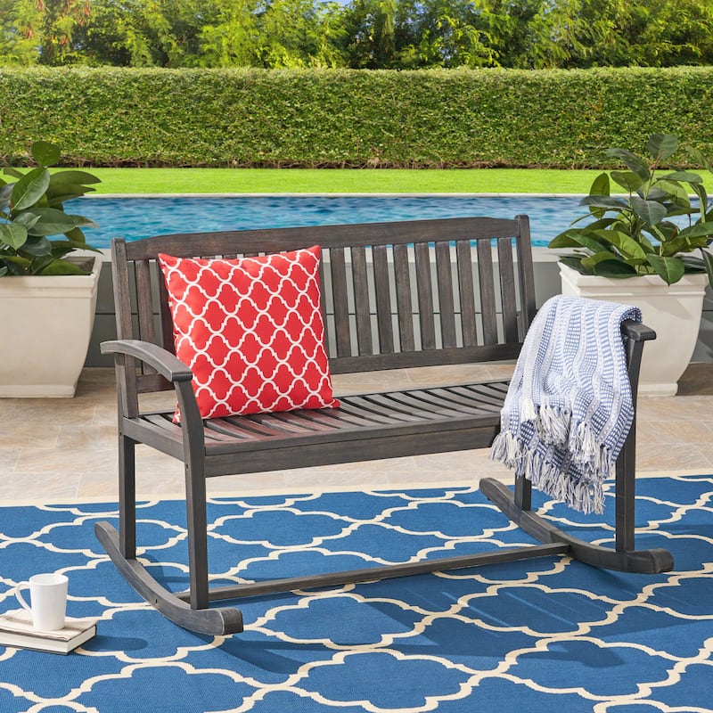 Regatta Acacia Wood Patio Glider by Christopher Knight Home