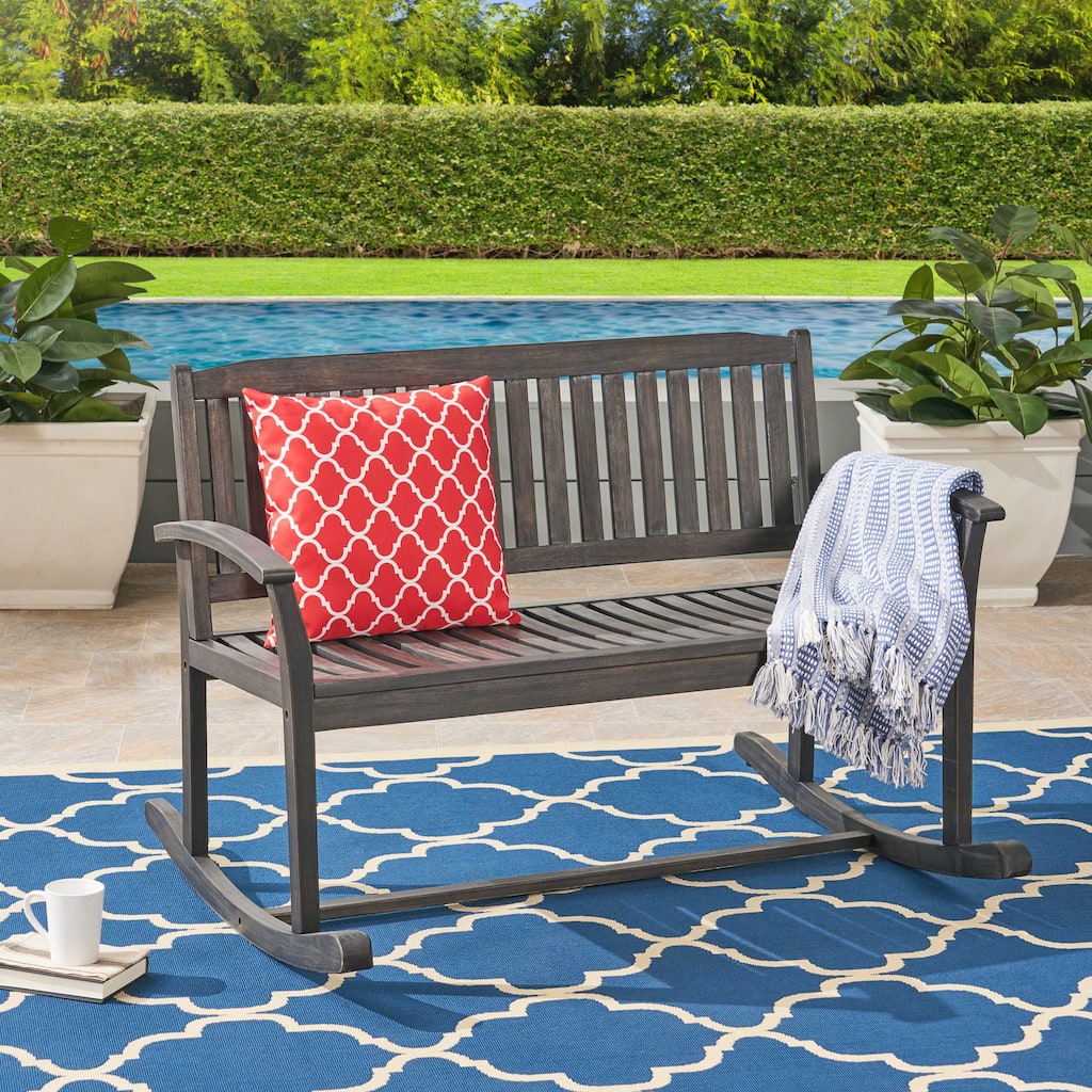 Regatta Acacia Wood Patio Glider by Christopher Knight Home