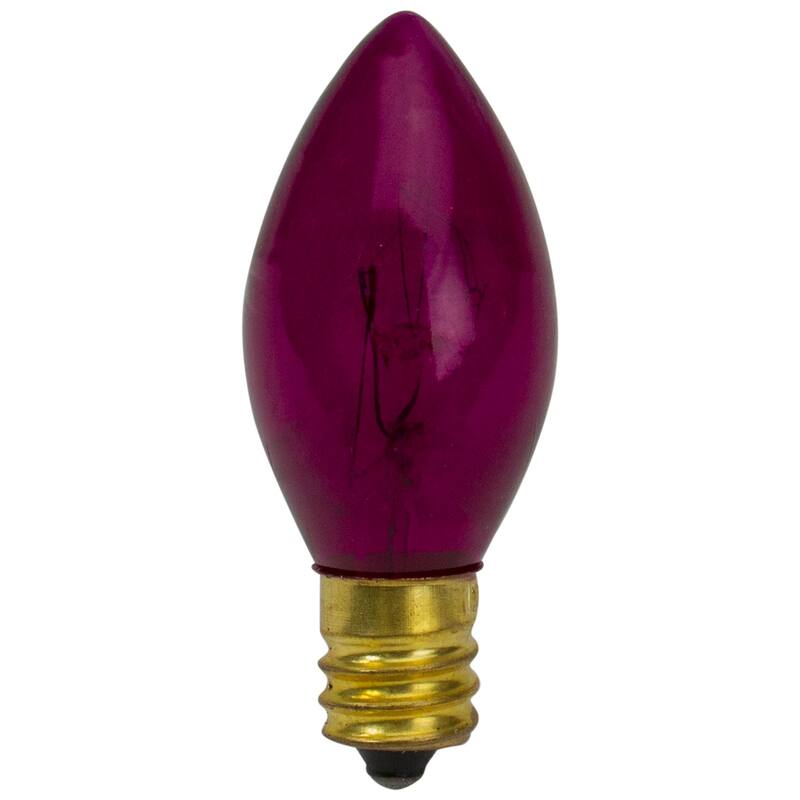 Pack of 4 Pink Twinkle C7 Transparent Christmas Replacement Bulbs - 2"