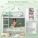 preview thumbnail 10 of 8, Twin Size Bunk Bed with Convertible Bookcase and Ladder-White