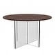 preview thumbnail 10 of 33, Valore Modern Wood Side End Table W Acrylic Base - Round Accent Center Coffee Table for Living Room Bedroom Home Office 28 Inches - Walnut