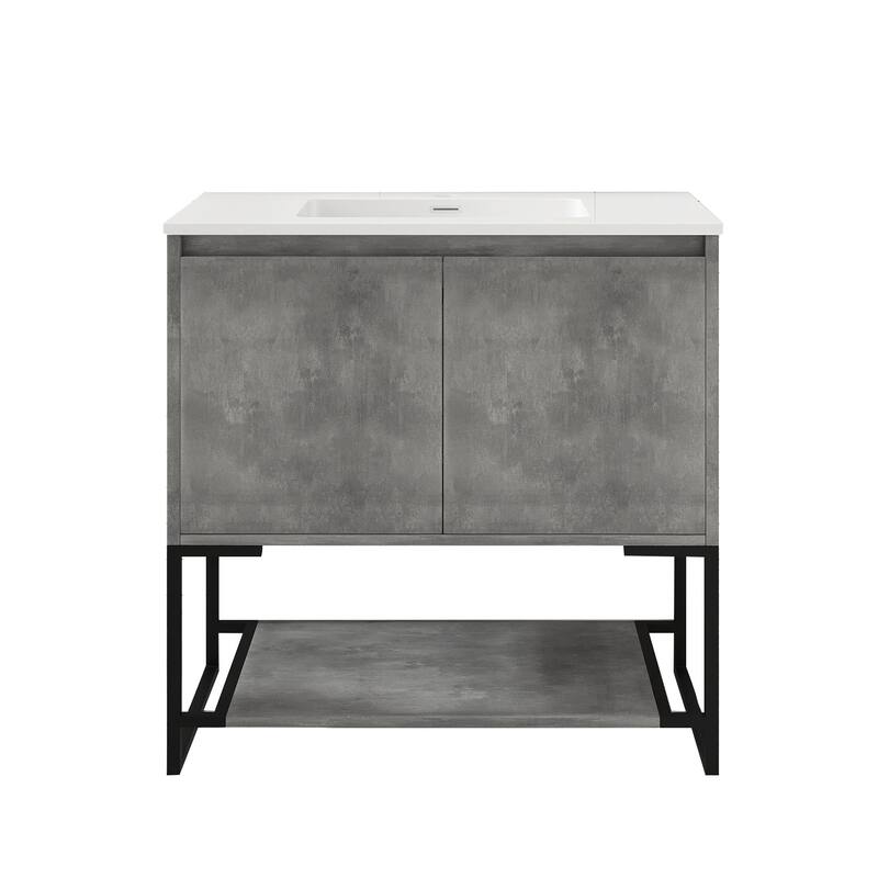 36-inch Freestanding Bath Vanity with Cultured Mable Top