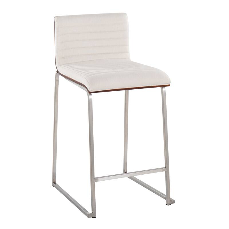 Silver Orchid Magda 26" Fixed-Height Upholstered Counter Stool (Set of 2)
