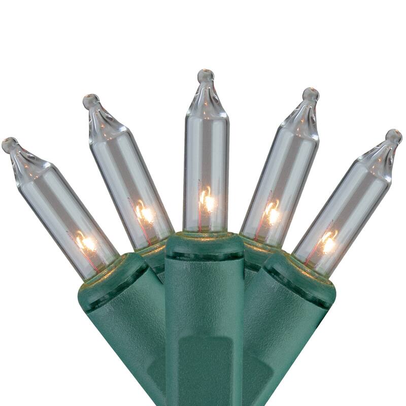 150ct Clear Everglow 8-Function Mini Christmas Lights - 37.5ft Green Wire - 37.5'
