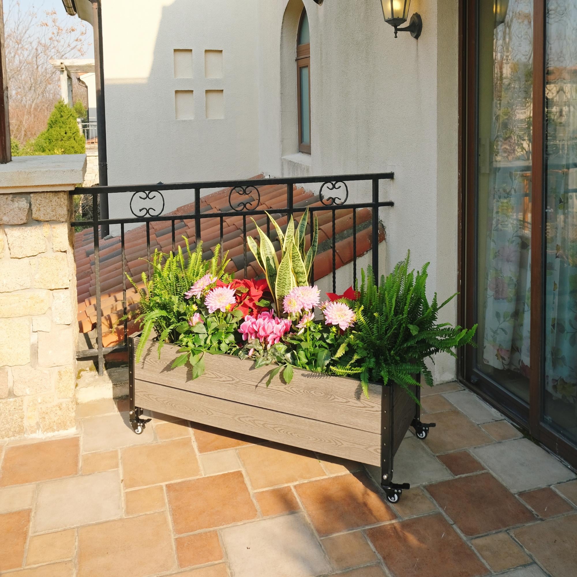 Mobile Deckside Planter Box Raised Garden Bed - Image 8