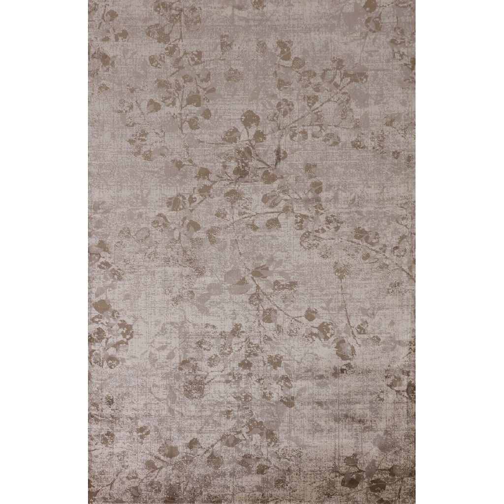 Beige Floral Art & Craft Turkish Area Rug Machine Made Carpet - 5'0" x 7'6"