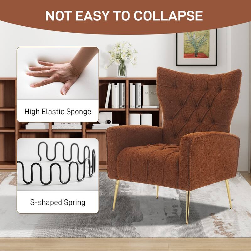 Ouyessir Upholstered Tufted Accent Chair with Ottoman