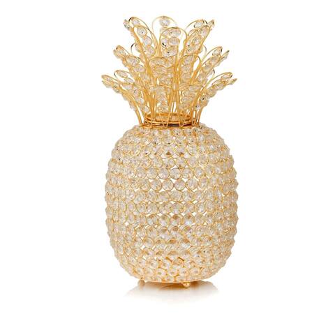 15' Gold Pineapple Faux Crystal Sculpture - 15" x 8" x 8"