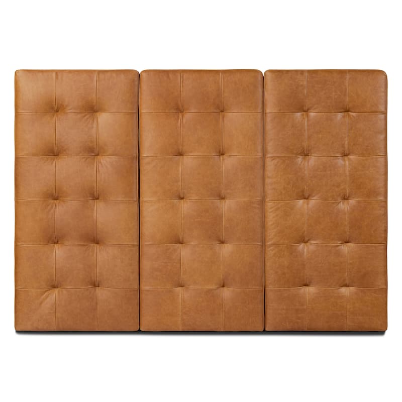 Poly and Bark Napa Leather Headboard - Full Grain Genuine Italian Leather - Queen