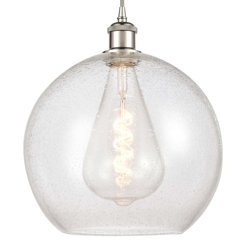 Innovations Lighting 516-1P-17-12 Athens Pendant Athens 12" Wide - Polished Nickel / Seedy