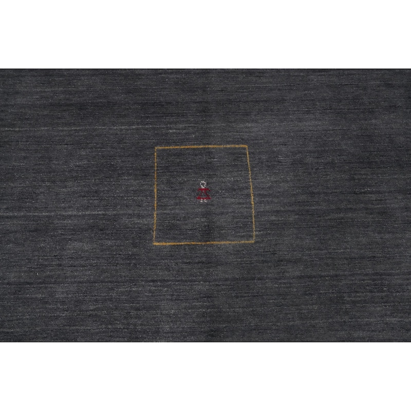 Hand Knotted Oriental 100% Wool Carpet Tribal Animal Pictorial Greys & Charcoal Gabbeh Area Rug - 9' 9'' X 10' 2''