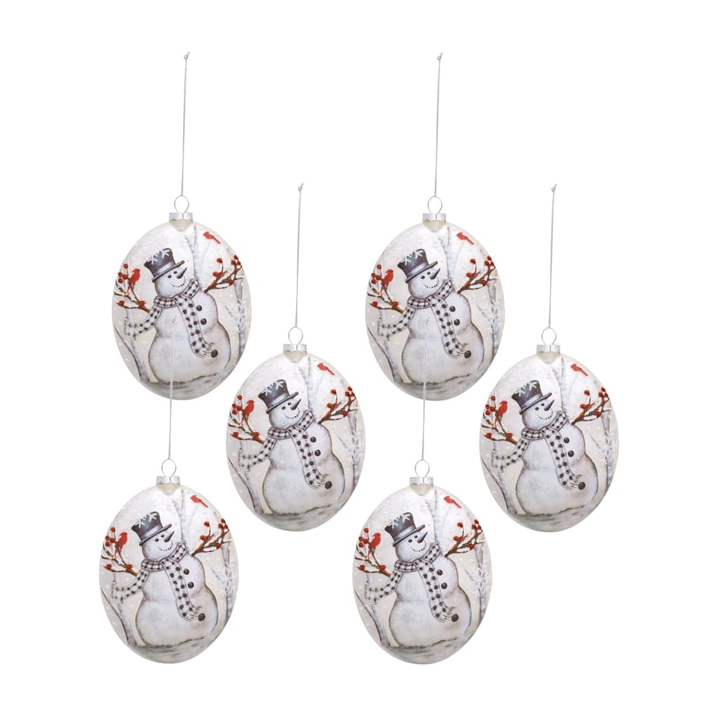 Snowman Disc Ornament (Set of 6)