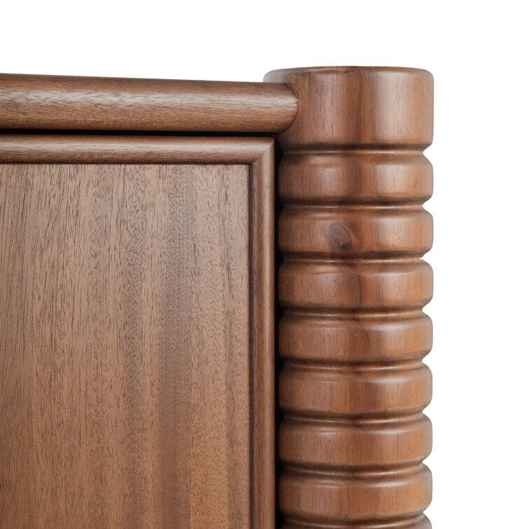 Studio London Ellis Walnut Acacia Sideboard with Ribbed Solid Wood Legs