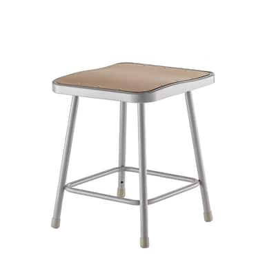 NPS Heavy Duty Square Seat Steel Stool, Grey