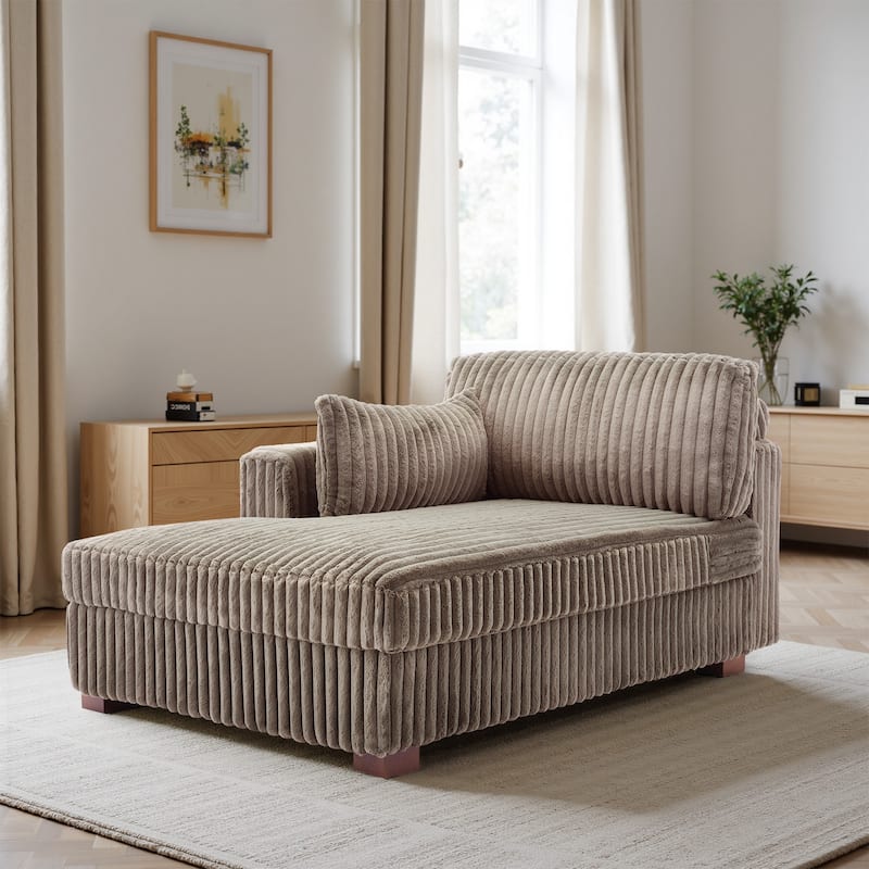 UIXE Modern Plush Corduroy Indoor Chaise Lounge Chair