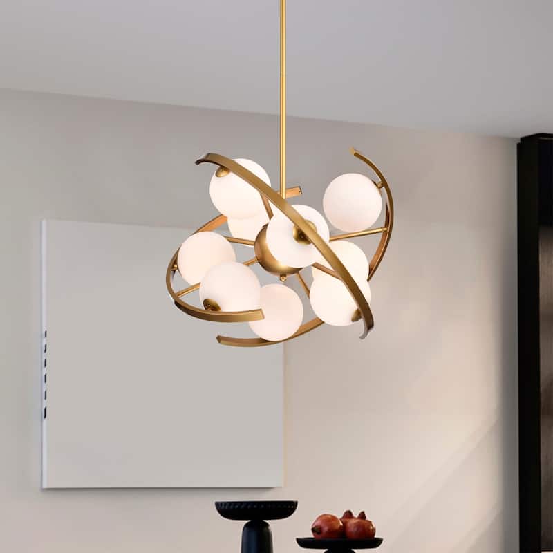 Melita 19 Inch Matte Gold Modern Sputnik Pendant Ceiling Lighted
