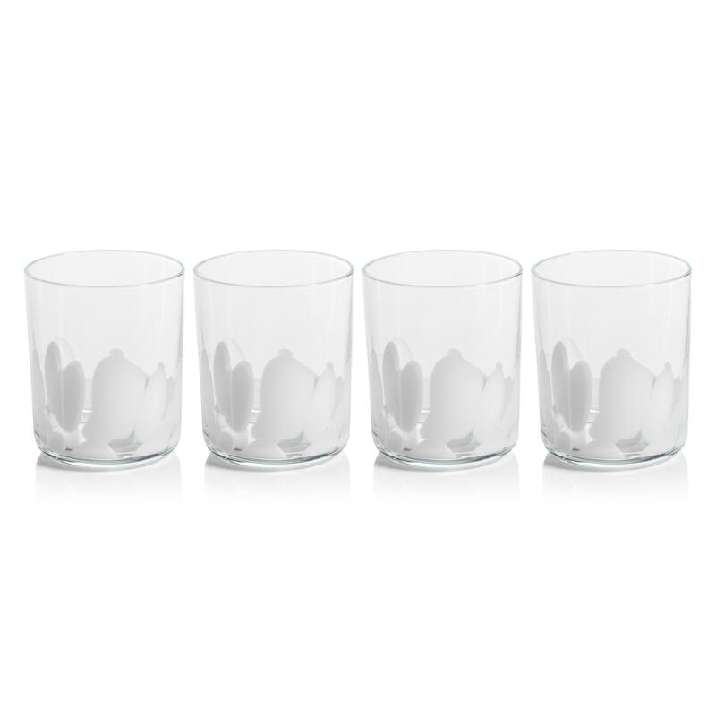 Pacos White Spot Tumbler Glasses, Set of 4