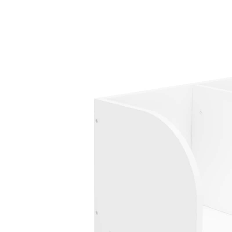 Anmytek 2-Tier Open Shelf Toy Storage Organizer with 3 Cubbies, White Kids Bookshelf for Bedroom Playroom Nursery