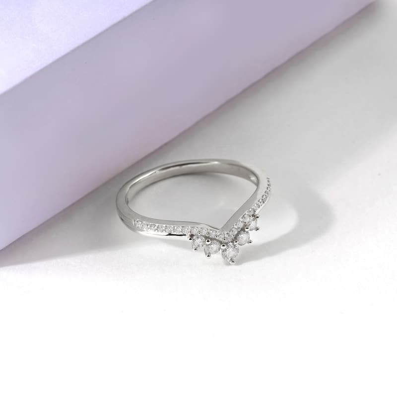 1/3ct TDW Diamond Contour Wedding Band in 10K Gold for Women