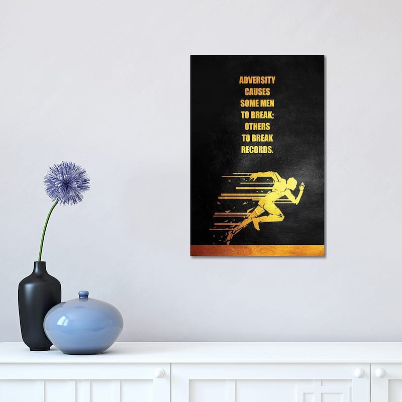 iCanvas "Adversity Motivational Quote" by Adrian Baldovino Canvas Print - 18x12x1.5