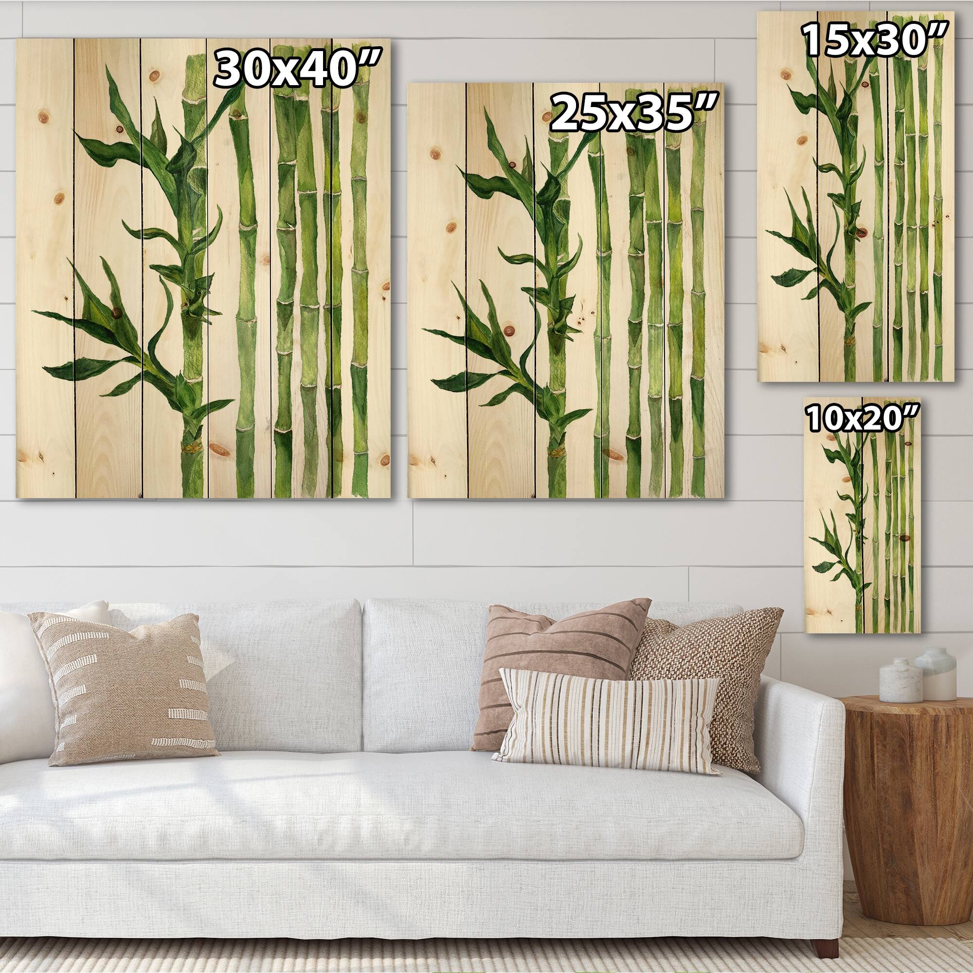 Designart 'Bamboo Branches In The Forest III' Tropical Print on Natural