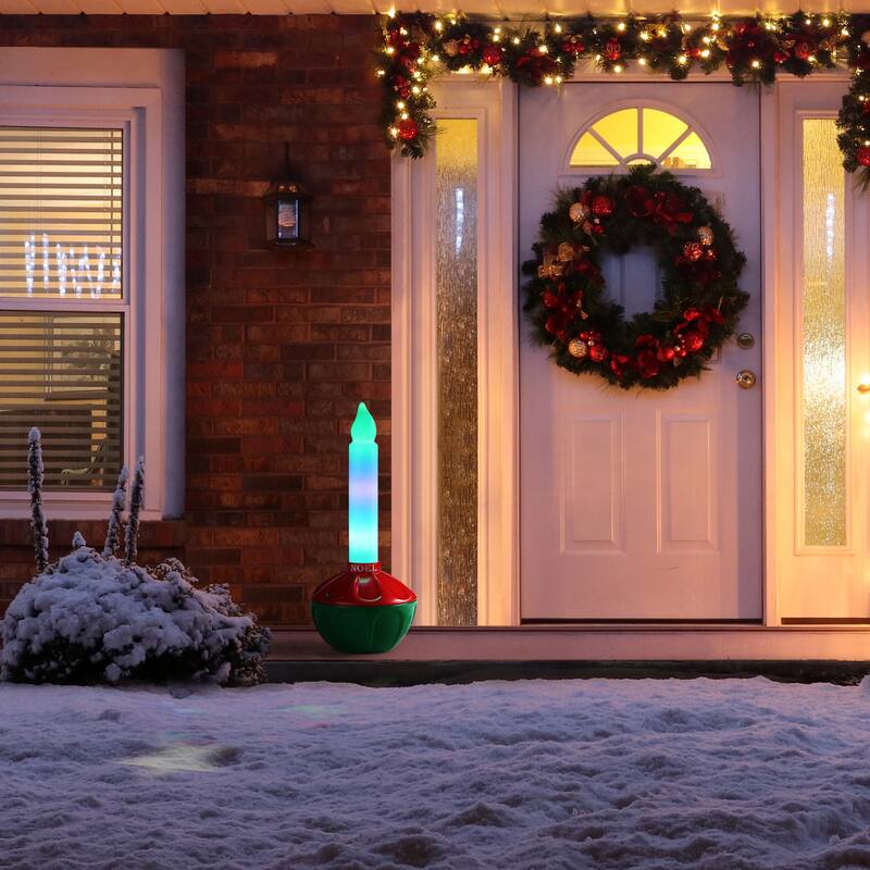 24 in. Vintage Blow Mold Bubble Light with Noel Decal