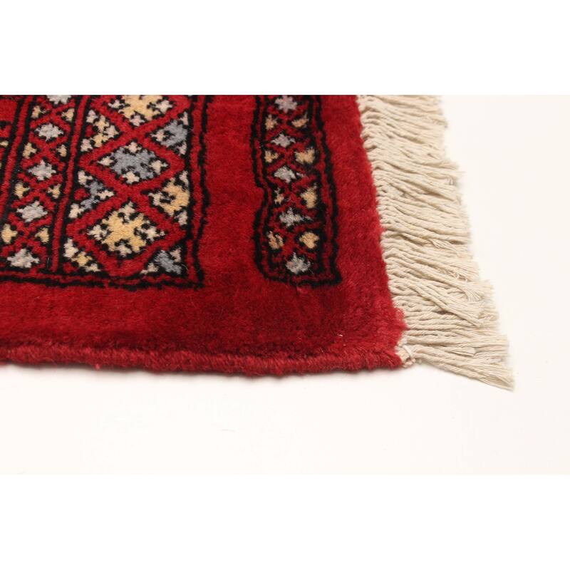 ECARPETGALLERY Hand-knotted Finest Peshawar Bokhara Red Wool Rug - 4'2 x 6'1