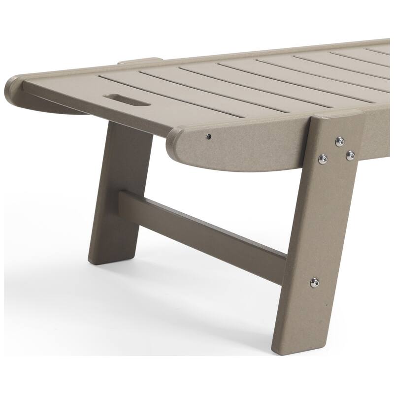 Brighton Outdoor Poly Reclining Chaise Lounge with Wheels & Cup Holder (Set of 2)