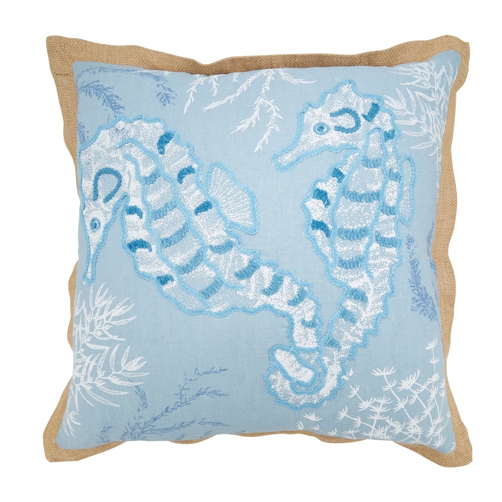 Tidal Treasures Seahorse Throw Pillow