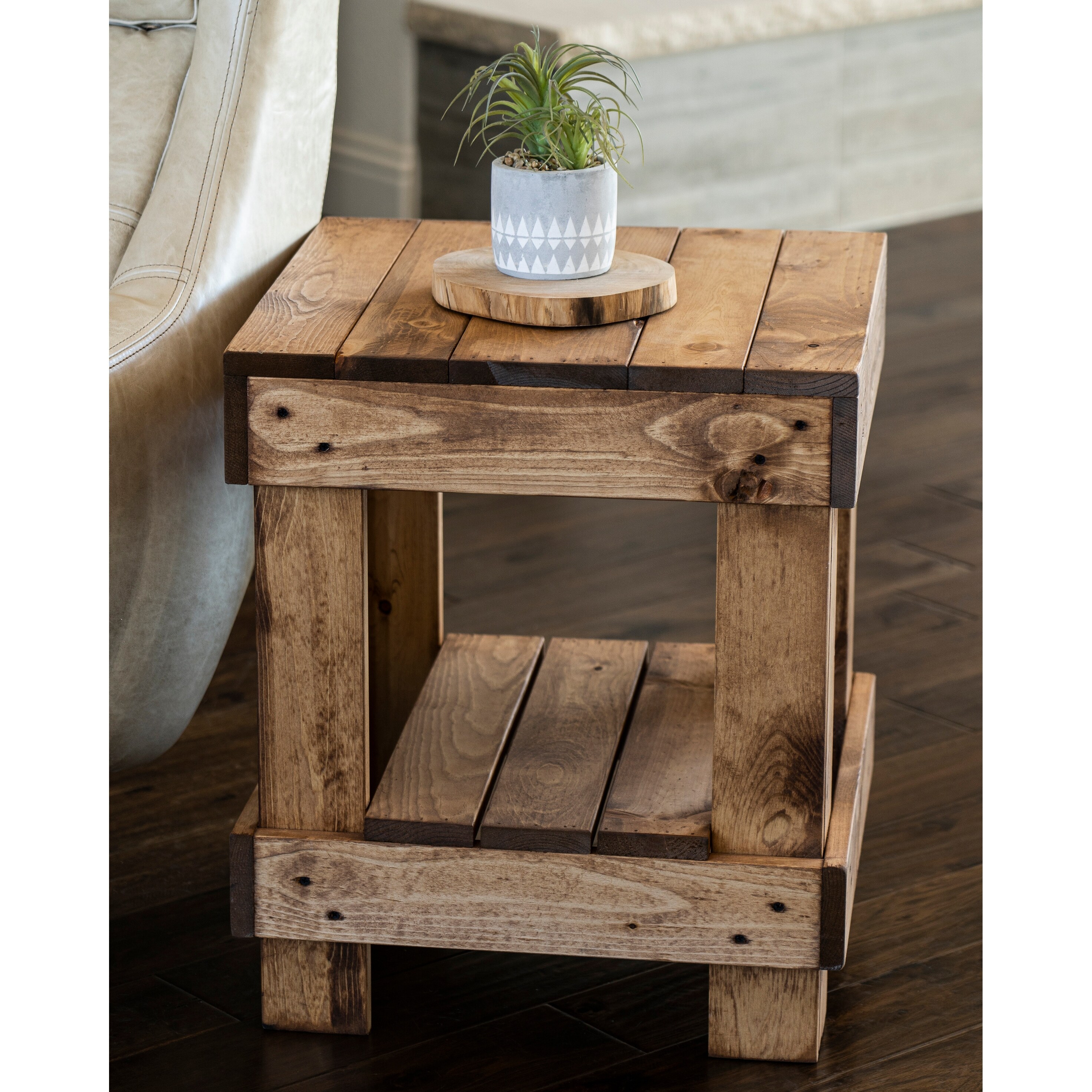 Landmark pine wood end clearance table