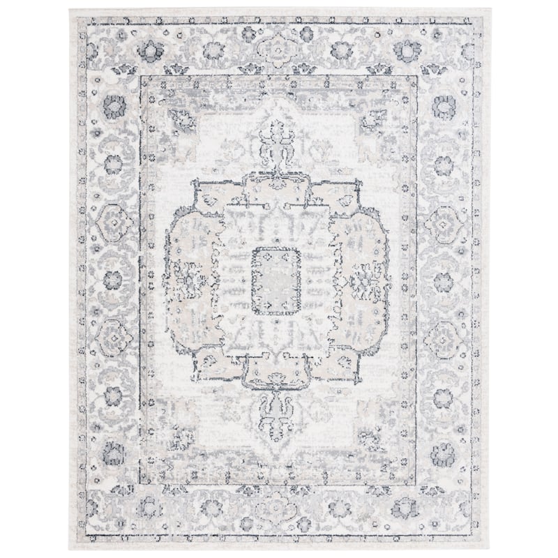 SAFAVIEH Layla Noreta Shabby Chic Farmhouse Rug - 9' x 12' - Ivory Grey/Charcoal