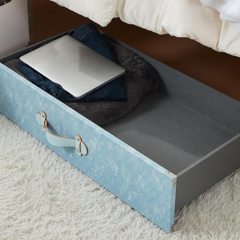 Texture® Brand - Rolling Under Bed Storage Drawer by DormCo - Jeans Blue
