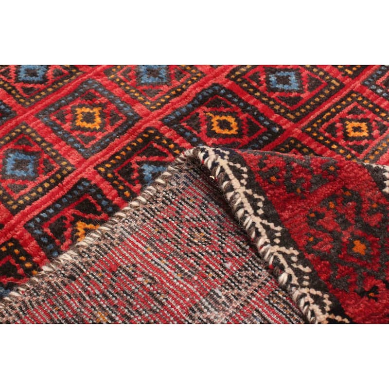 ECARPETGALLERY Hand-knotted Baluch Red Wool Rug - 3'5 x 4'11