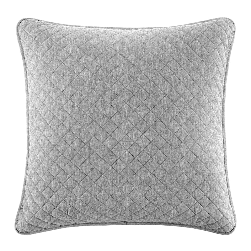 Indigo Hill by HiEnd Accents Anna Diamond Quilted Euro Sham, 27"x27" - Gray