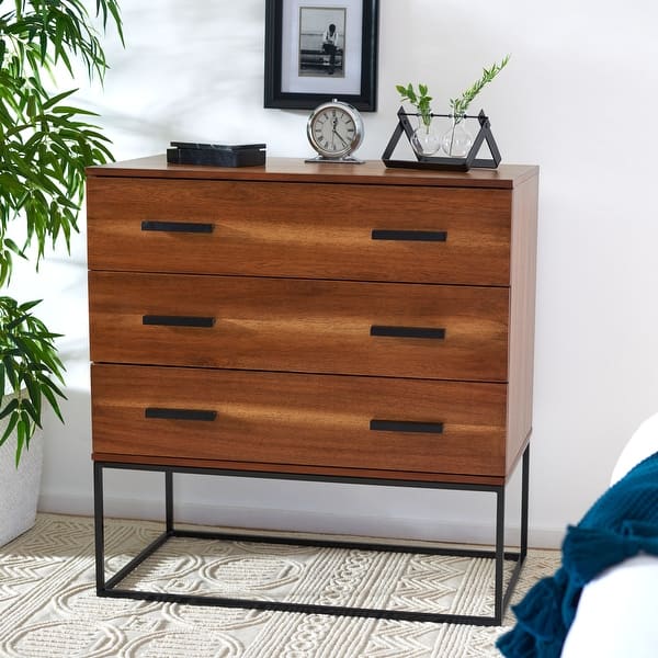 slide 1 of 16, SAFAVIEH Marquise Brown 3-Drawer Chest