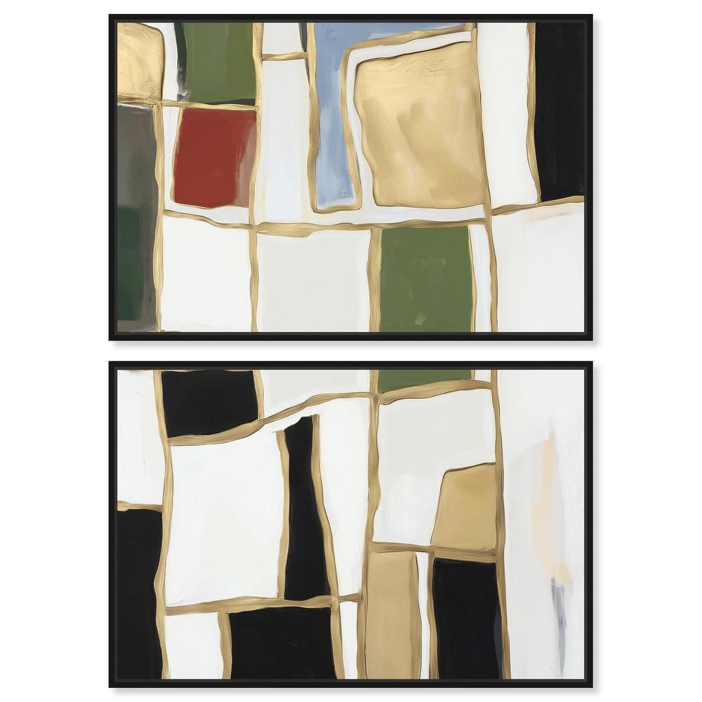 Kiss in Abstraction Canvas Set of 2 by Art Remedy