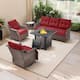 Option Brown Wicker & Red Cushion