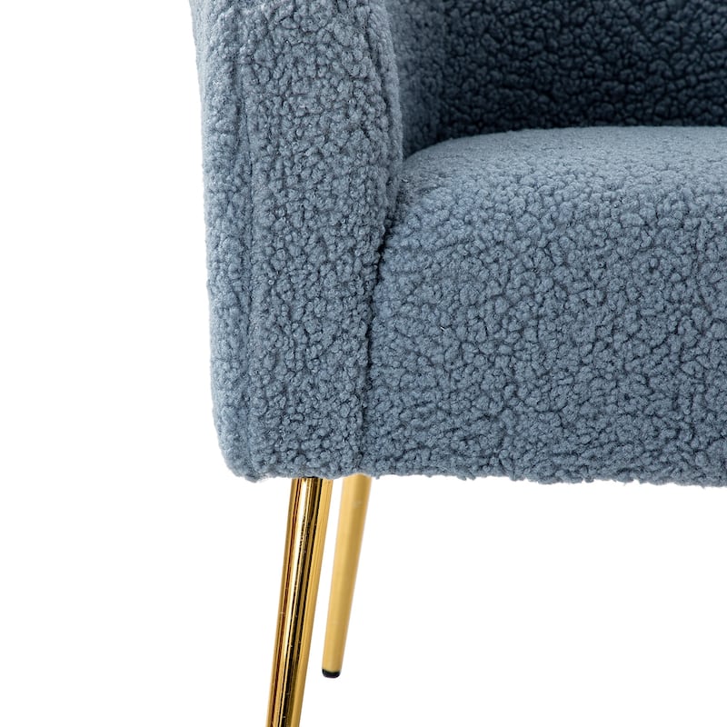 Rovigo Modern Upholstered Living Room Chair Barrel Chair with Metal Legs Set of 2 by HULALA HOME