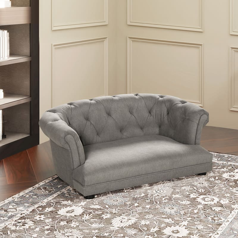 Kiki 36.5" Chesterfield Dog Sofa Bed - Uptown Gray