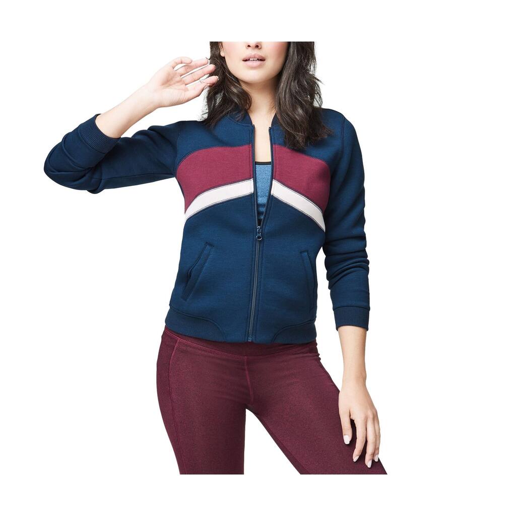 Aeropostale Womens Retro Bomber Jacket, Blue, X-Small