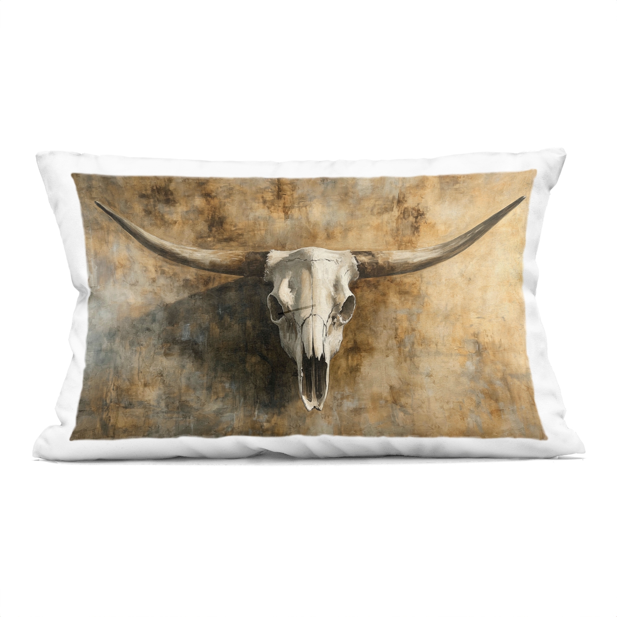 Stupell Vintage Cow Skull Rustic Decorative Printed Throw Pillow Design by Nina Blue