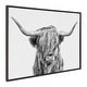 preview thumbnail 8 of 9, Kate and Laurel Sylvie Highland Cow 2 Framed Canvas by Simon Te of Tai Prints 28x38 - Grey