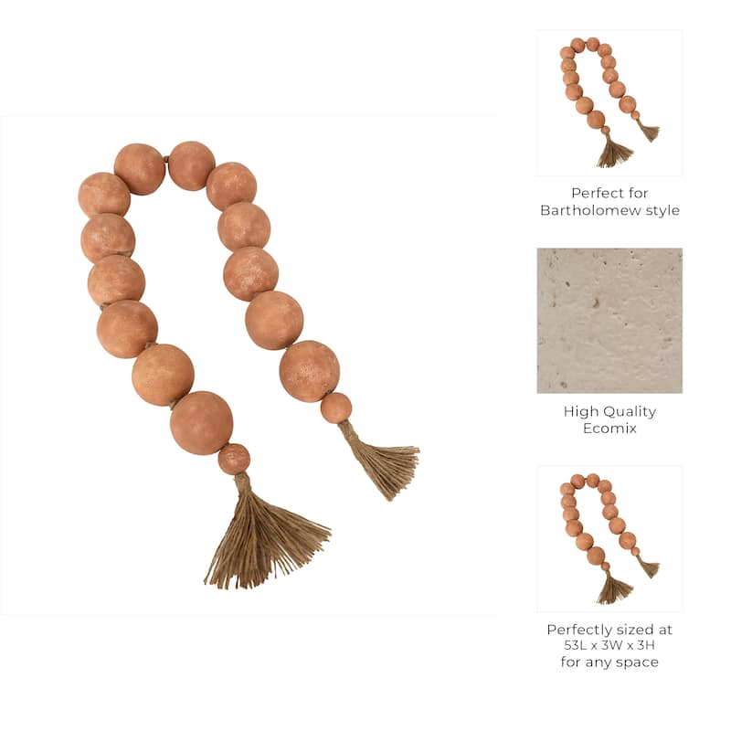 Ecomix Jute Decorative Garland with Tassels Bartholomew - 3" Brown - 53" x 3" x 3"