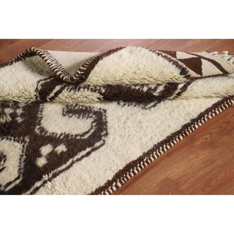 Push Anatolian Natural Dye Runner Rug Hand-knotted Wool Carpet - 3'2"x 11'4"